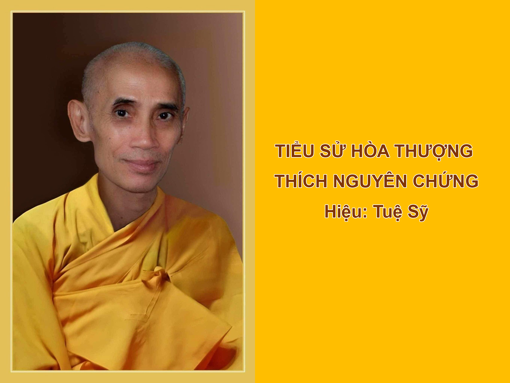 Tiểu sử Hòa Thượng Thích Nguyên Chứng - Hiệu: Tuệ Sỹ